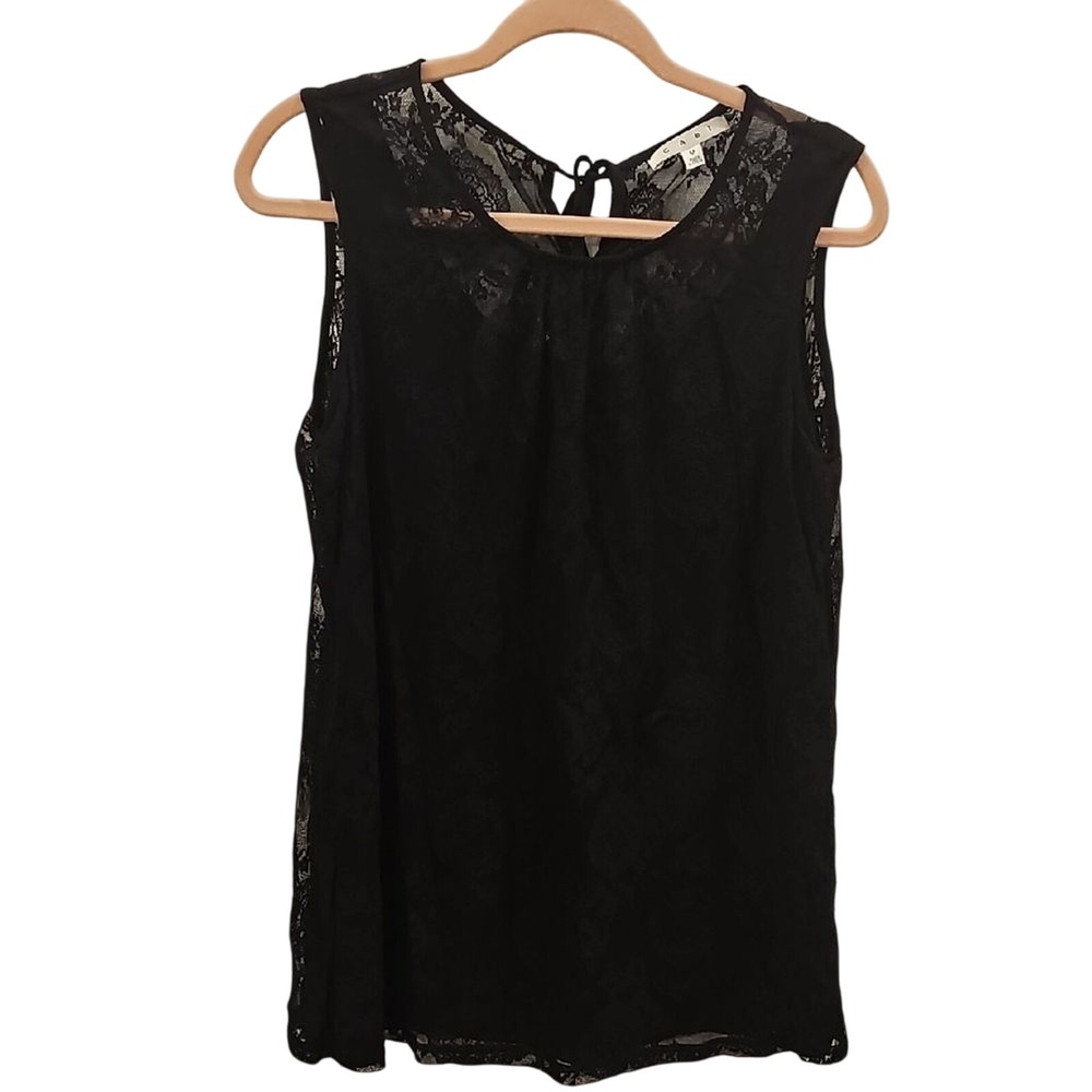 CABI Sz M Black Lace Layered Tank Y2K Whimsigoth Romantic Goth